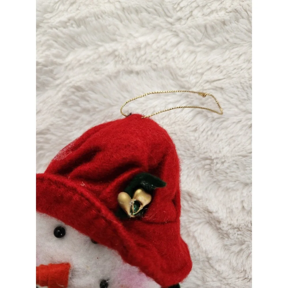 Fabric Christmas Ornament Snowman‎ Head W/ Scarf 6